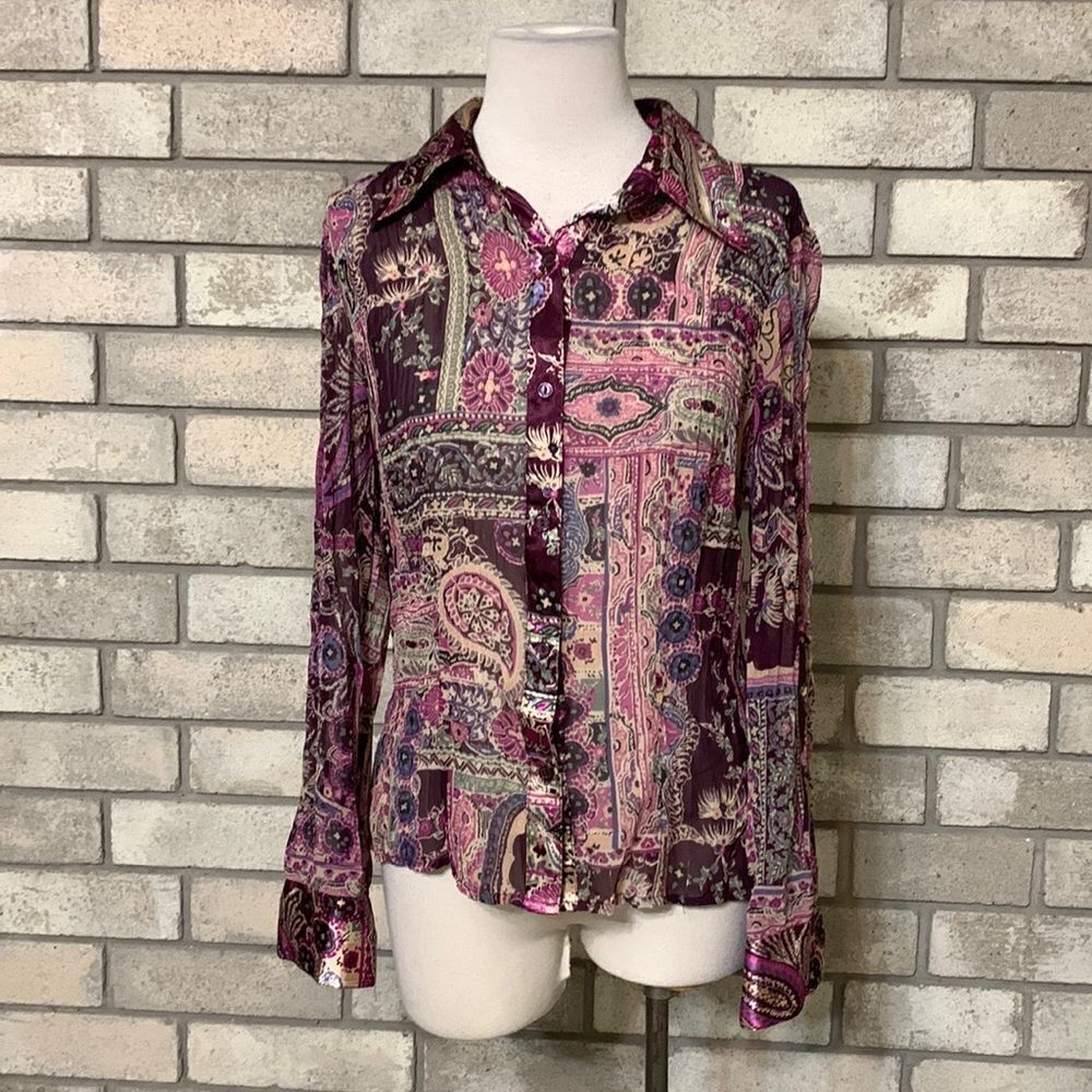 3for$20 see trough button front blouse junior large